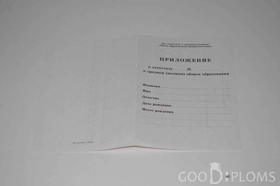 Приложение к Аттестату За 11 Класс период выдачи 1994-2007 -  Умань