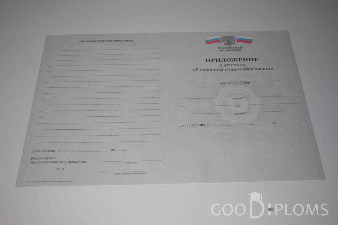 Приложение к Аттестату За 9 Класс период выдачи 2010-2013 -  Умань