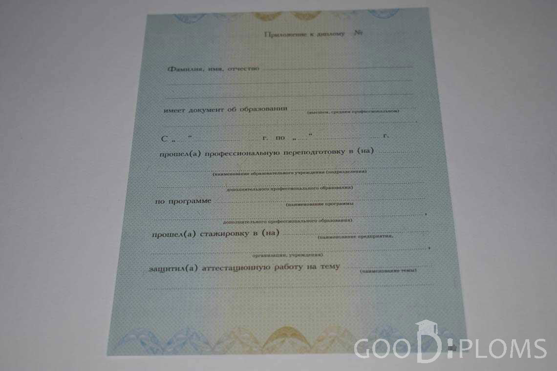 Приложение к Диплому о Переподготовке период выдачи 2010-2013 -  Умань