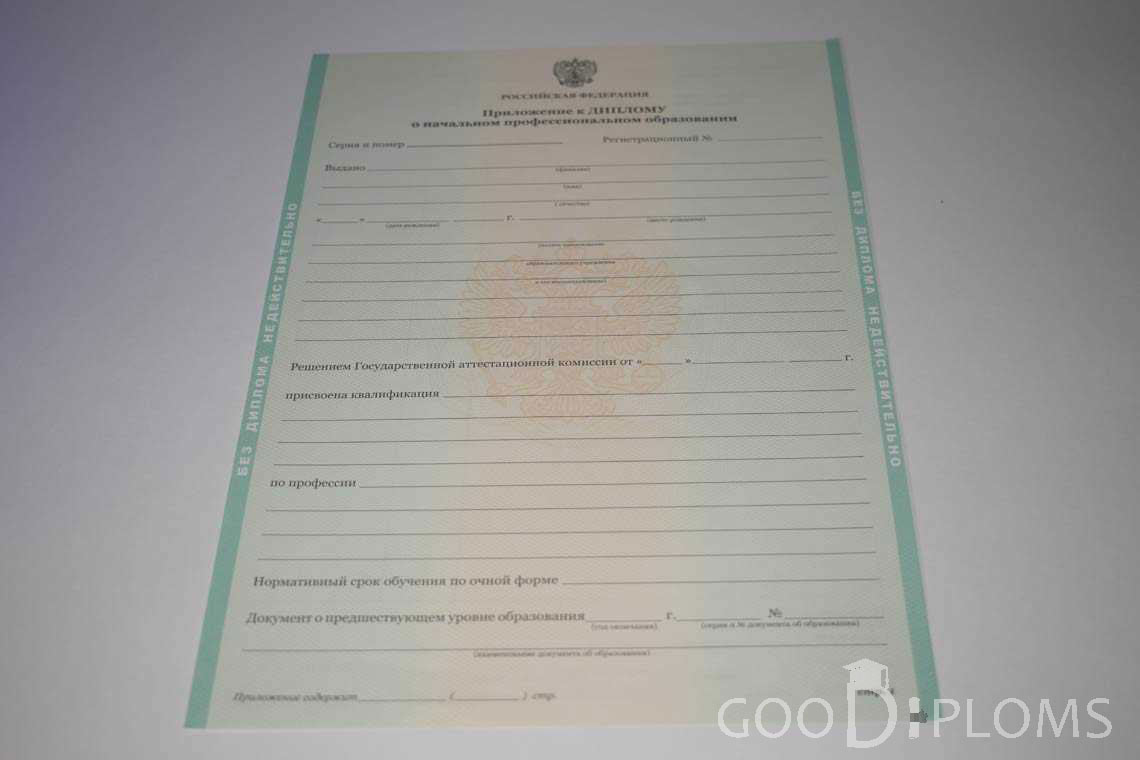 Приложение к Диплому Училища период выдачи 2011-2020  -  Умань
